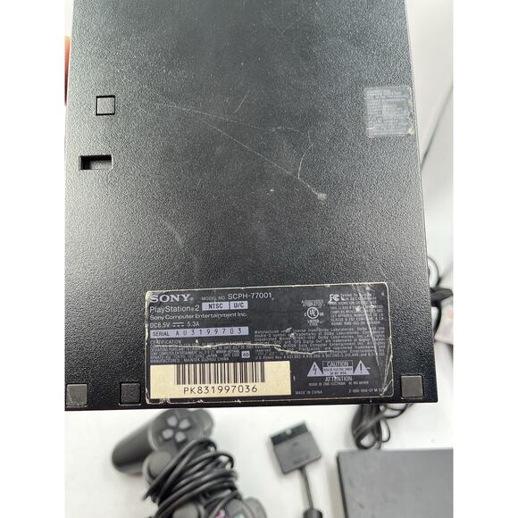 Sony PlayStation 2 PS2 Slim Console Controller + AC Cord - Tested - Picture 12 of 13